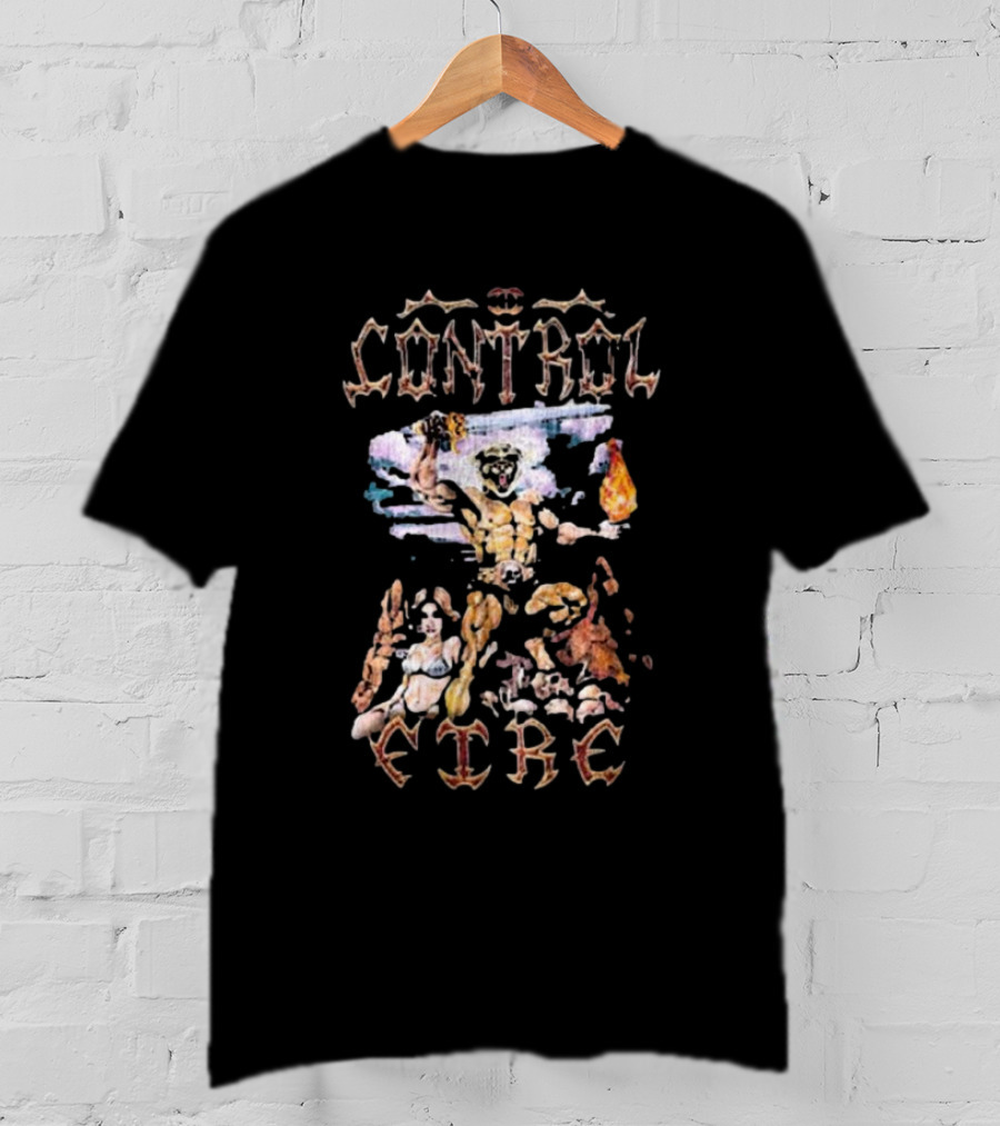 Meatcanyon I Control Fire Barbarian Vintage Fantasy T-Shirt