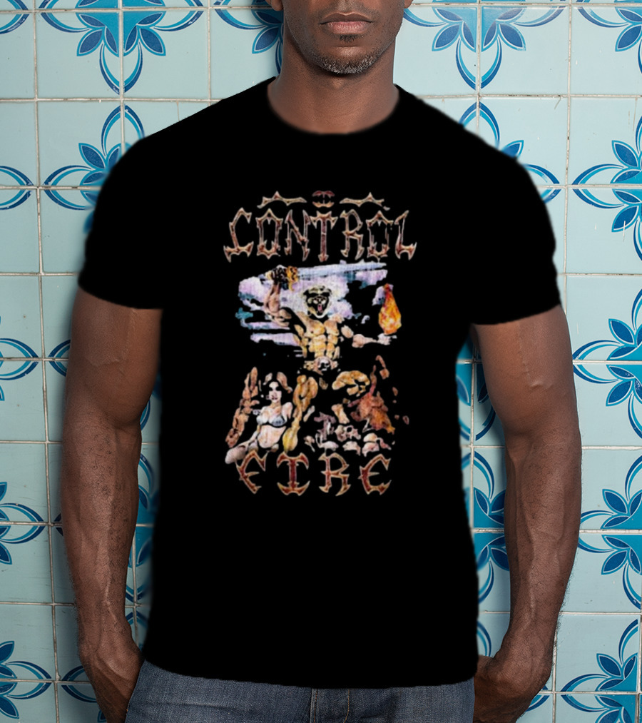 Meatcanyon I Control Fire Barbarian Vintage Fantasy T-Shirt