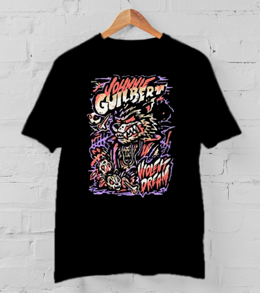 Johnnie Guilbert Violent Dream Wild Wolf Character Art With Punk Style Elements T-Shirt