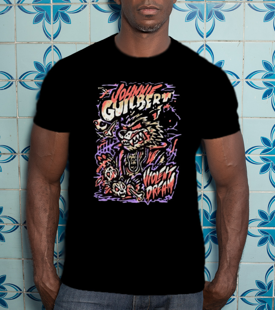 Johnnie Guilbert Violent Dream Wild Wolf Character Art With Punk Style Elements T-Shirt