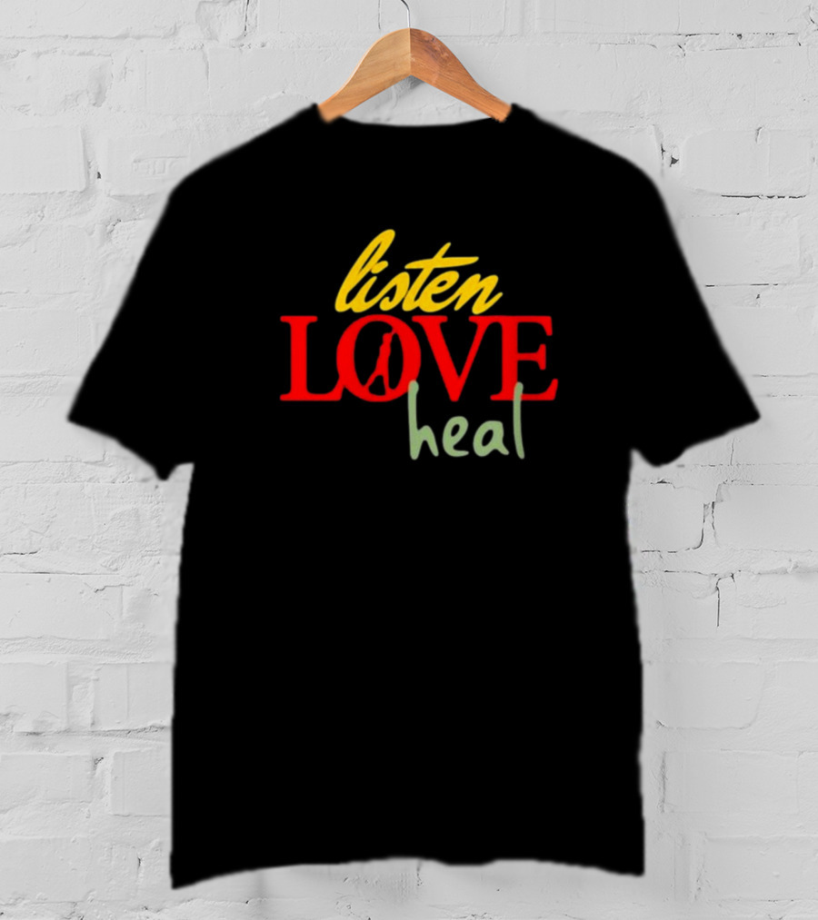 Devale Ellis Listen Love Heal New Peace Symbol In O T-Shirt
