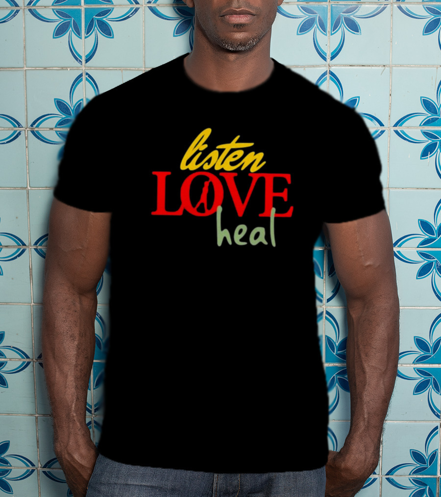 Devale Ellis Listen Love Heal New Peace Symbol In O T-Shirt