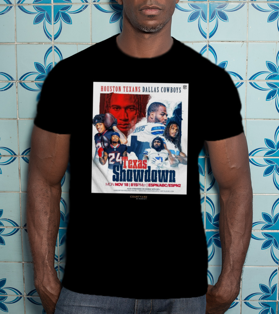 Houston Texans Dallas Cowboys Texas Showdown Mon Nov 18 815PM ET ESPN ABC ESPN2 T-Shirt