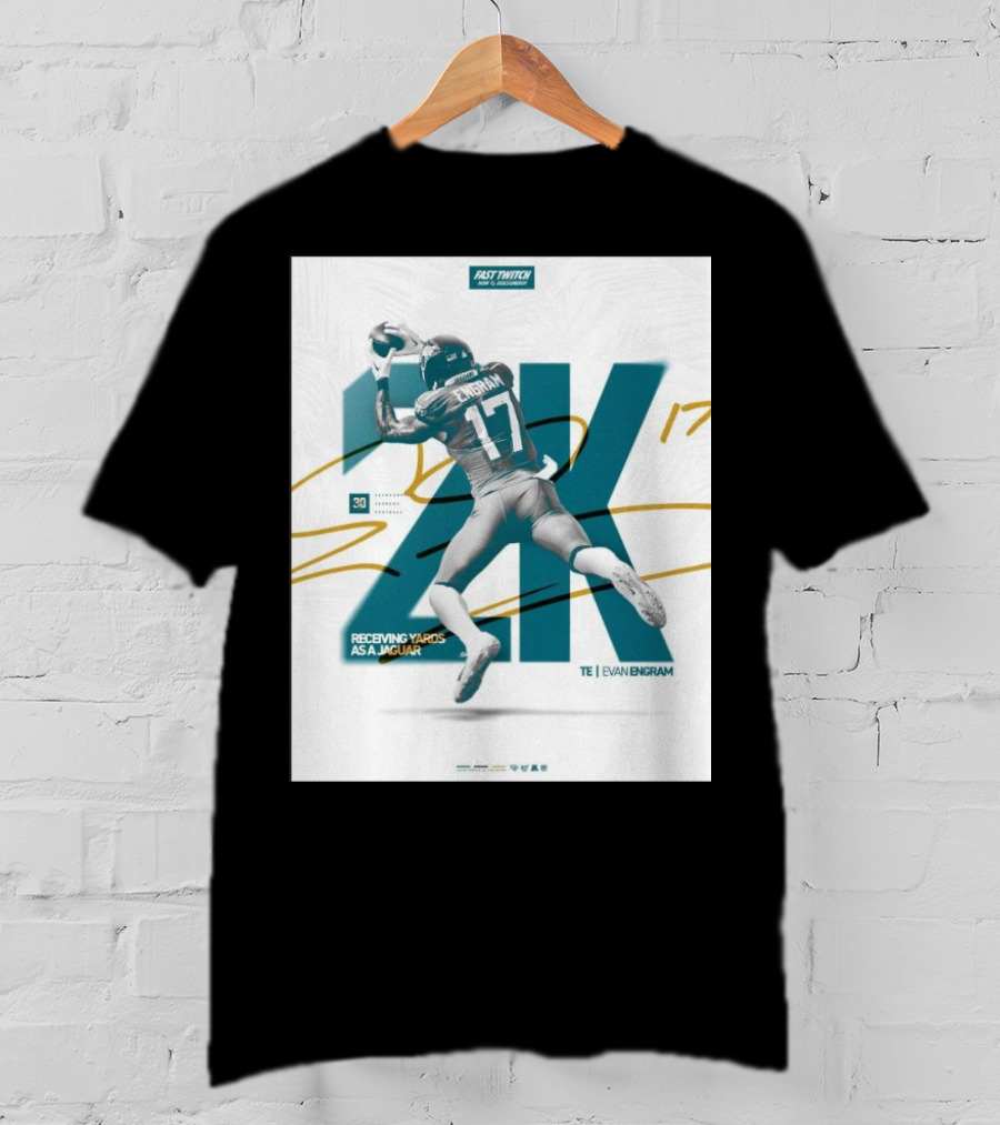 Jacksonville Jaguars TE Evan Engram 2K Receiving Yards As A Jaguar T-Shirt