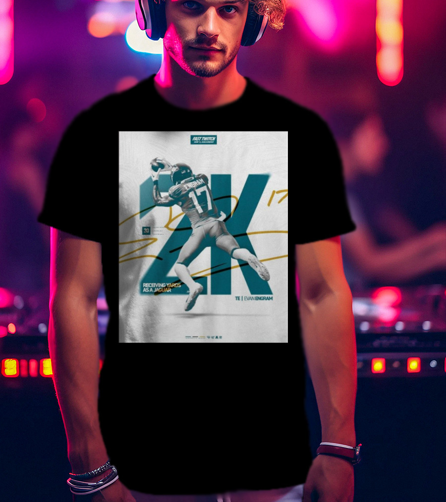 Jacksonville Jaguars TE Evan Engram 2K Receiving Yards As A Jaguar T-Shirt