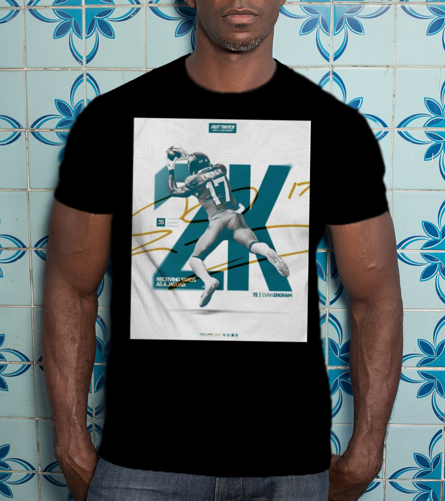 Jacksonville Jaguars TE Evan Engram 2K Receiving Yards As A Jaguar T-Shirt