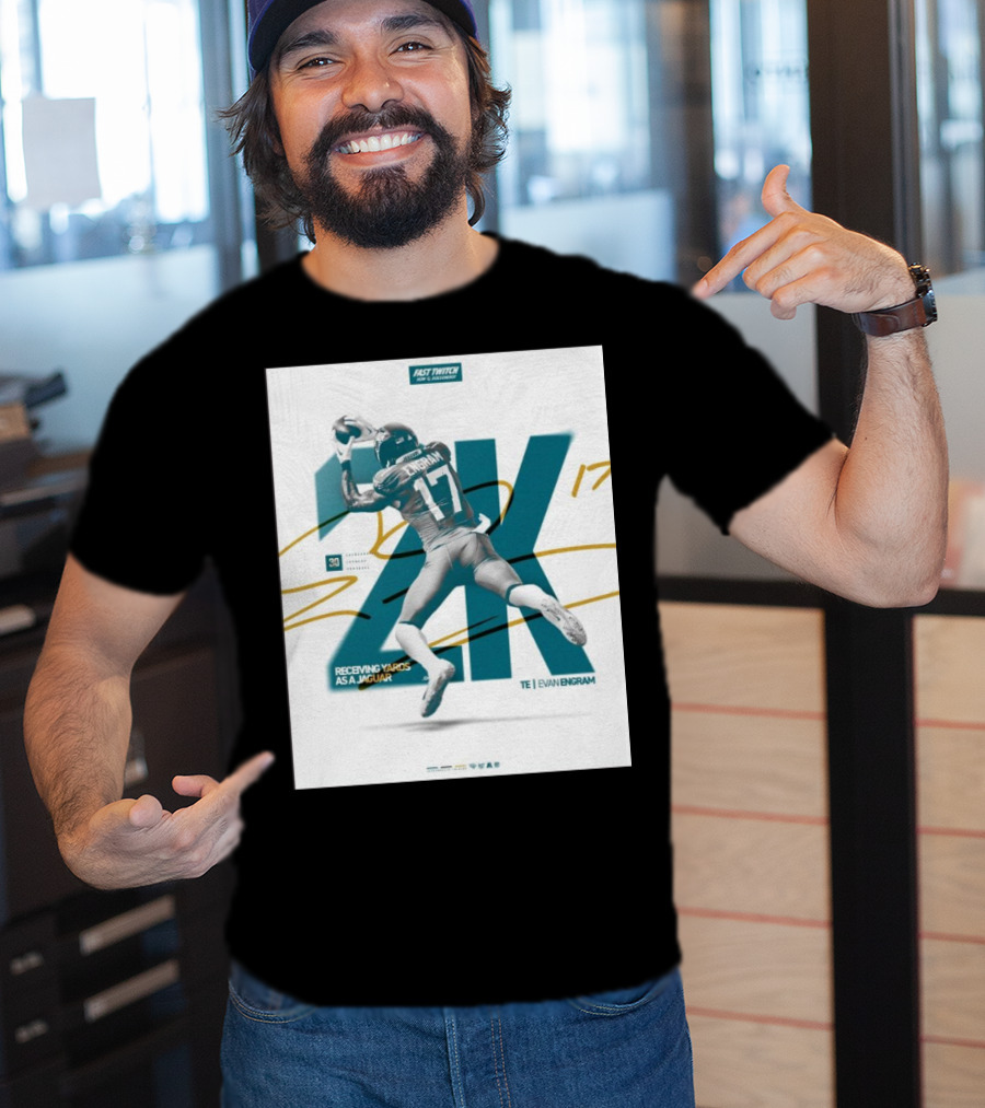 Jacksonville Jaguars TE Evan Engram 2K Receiving Yards As A Jaguar T-Shirt