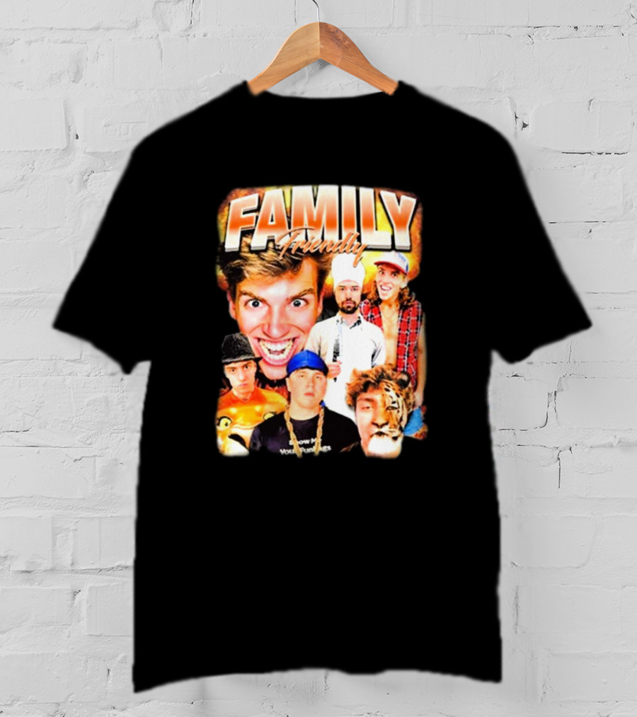 FAMILY Friendly YouTube Year One Photos Comedy Collage T-Shirt
