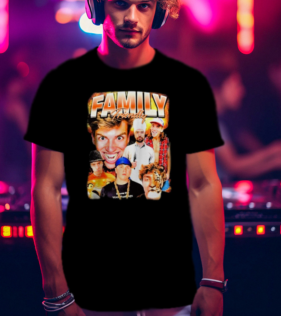 FAMILY Friendly YouTube Year One Photos Comedy Collage T-Shirt