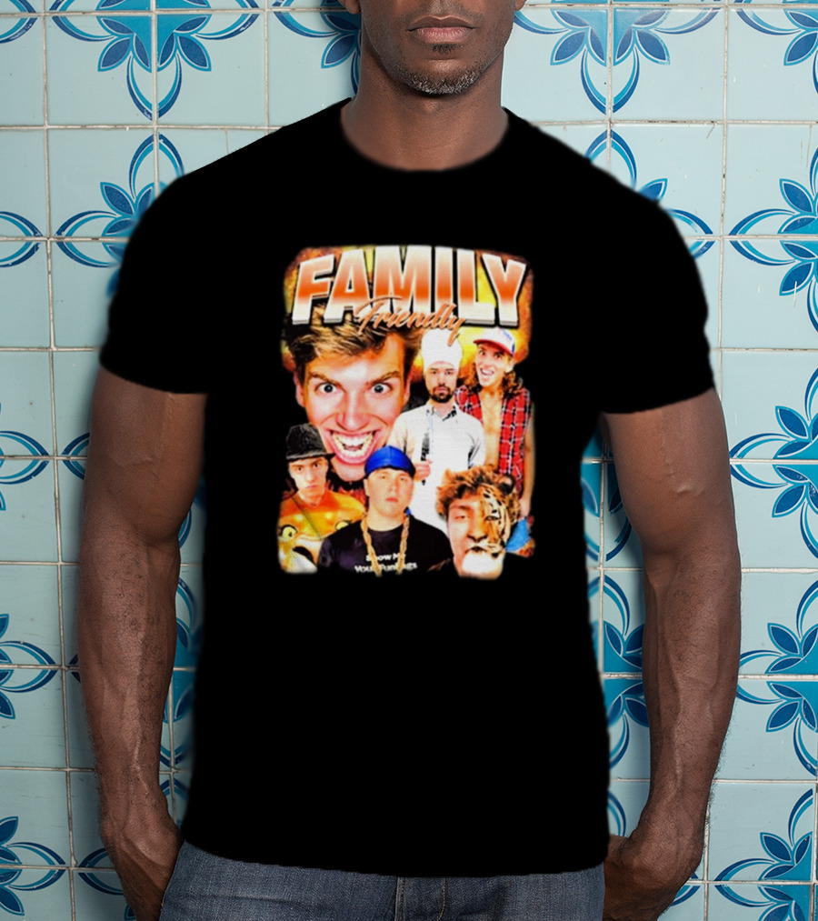 FAMILY Friendly YouTube Year One Photos Comedy Collage T-Shirt