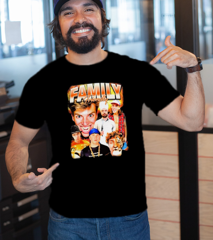 FAMILY Friendly YouTube Year One Photos Comedy Collage T-Shirt