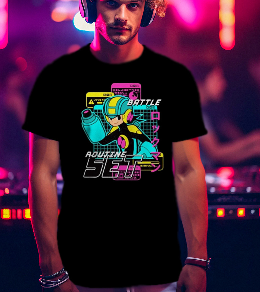 Mega Man EXE Battle Routine Set Virus EXE Control T-Shirt