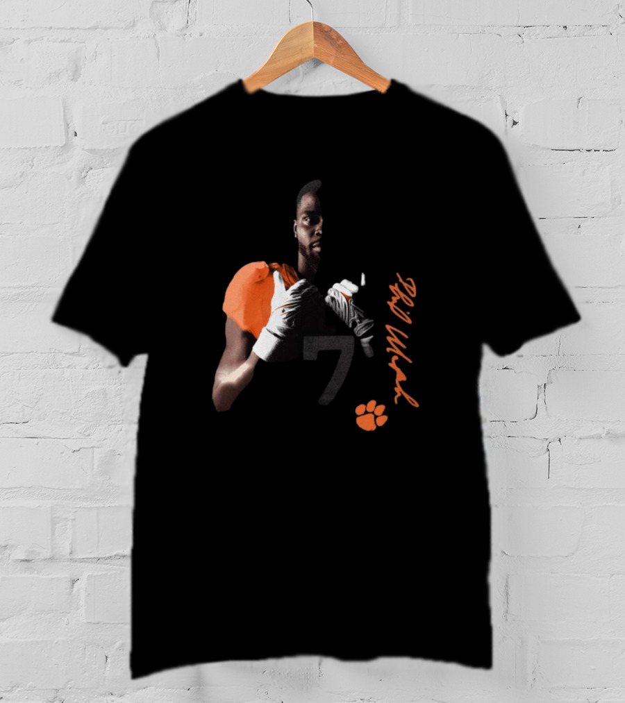 Phil Mafah Clemson Tigers Football Number 7 Signature T-Shirt