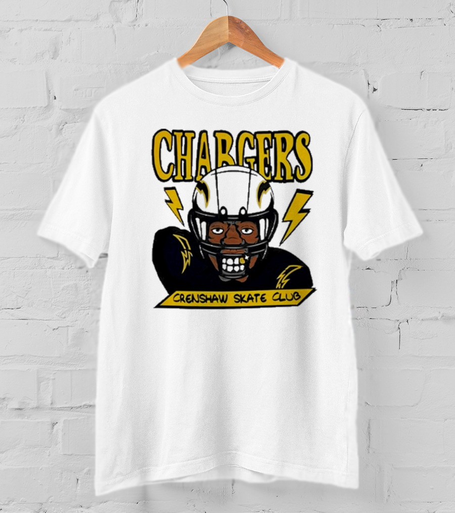 Los Angeles Chargers Crenshaw Skate Club Cartoon Collaboration T-Shirt