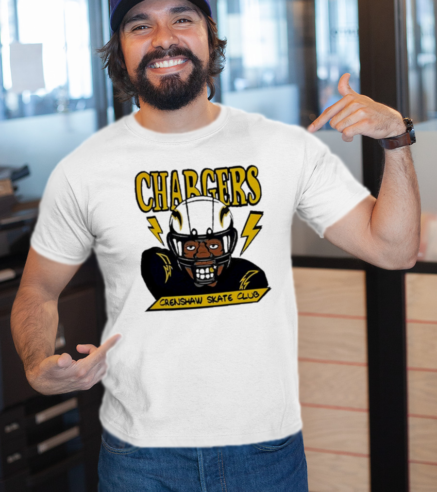 Los Angeles Chargers Crenshaw Skate Club Cartoon Collaboration T-Shirt