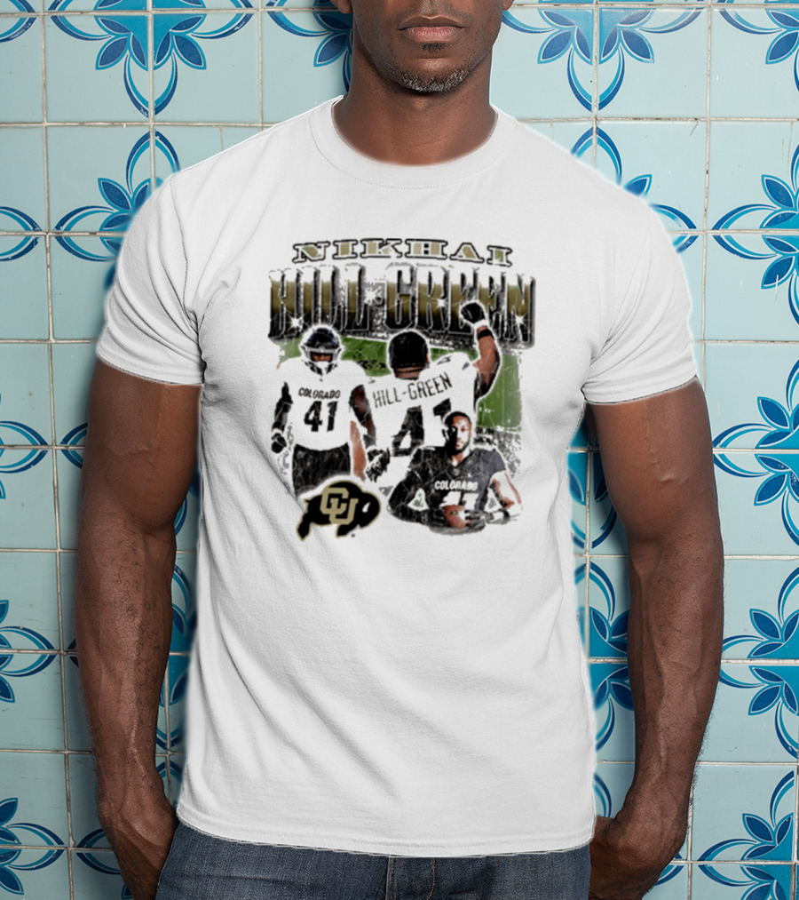 Nikhai Hill Green Colorado Buffaloes 41 Football Reflection 90s T-Shirt