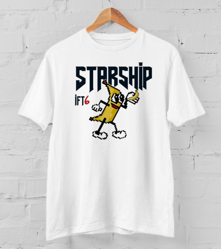 Starship IFT6 Banana Pixel Art Character T-Shirt