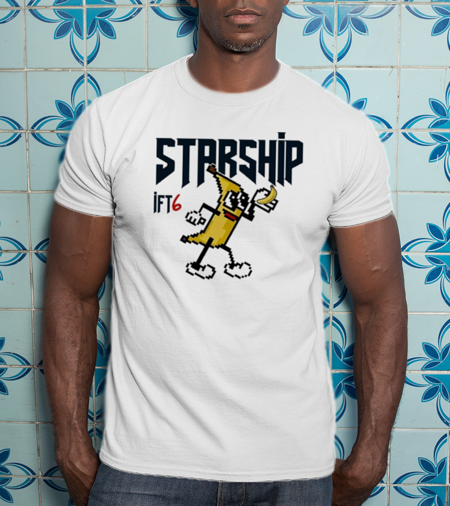 Starship IFT6 Banana Pixel Art Character T-Shirt