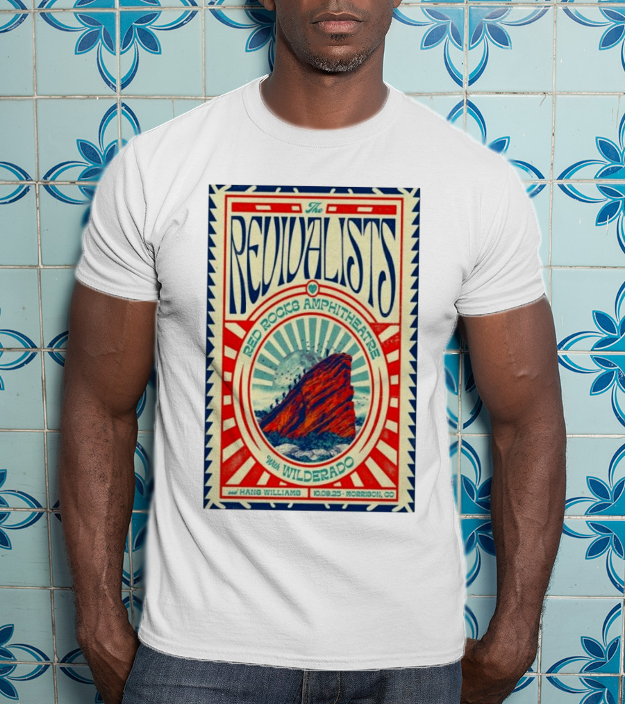 The Revivalists Red Rocks Amphitheatre Featuring Wilderado Oct 9 2025 Morrison CO T-Shirt