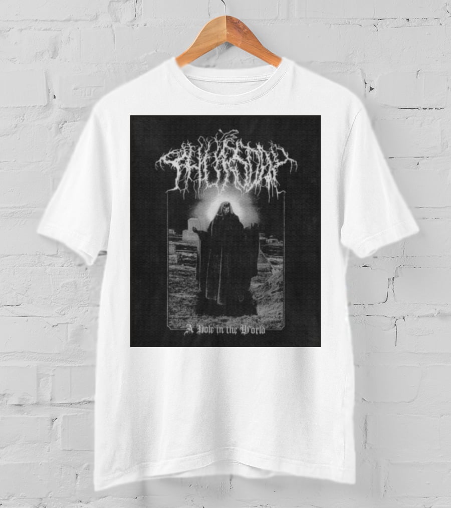 Thursday A Hole In The World Mysterious Cloaked Figure In Cemetery T-Shirt