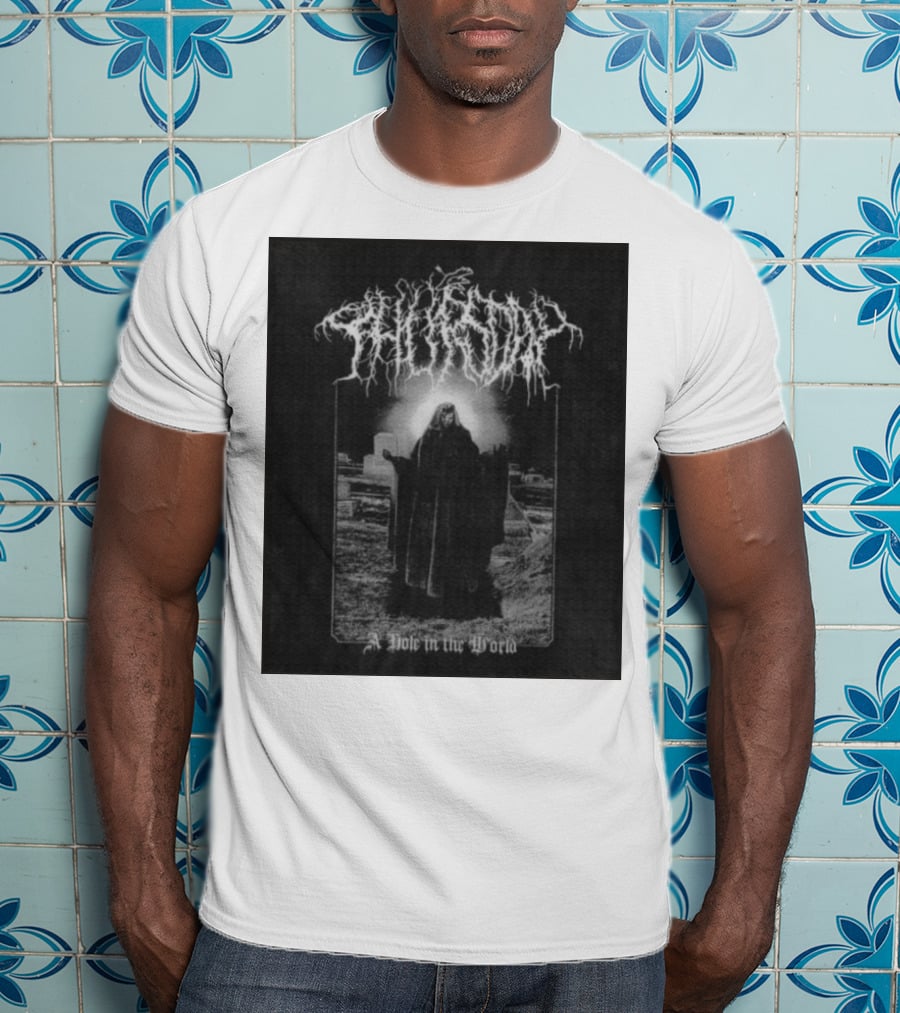 Thursday A Hole In The World Mysterious Cloaked Figure In Cemetery T-Shirt