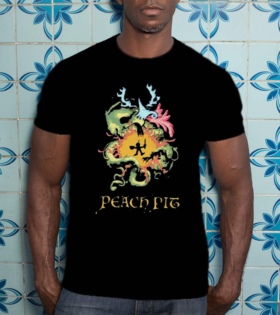 Peach Pit Psychedelic Fantasy Symbol T-Shirt