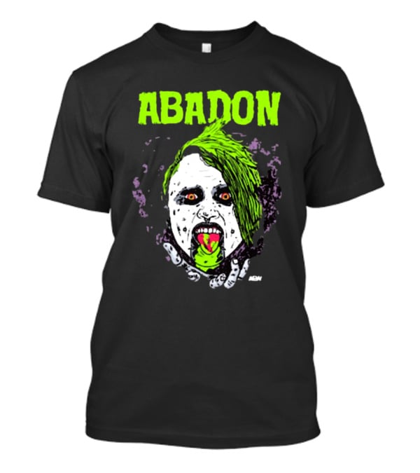 Abadon AEW Neon Green Zombie Face I Can Never Die T-Shirt