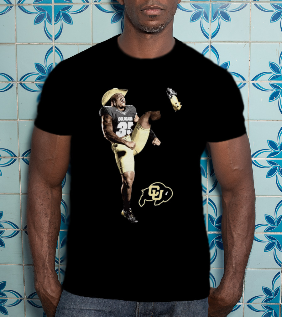 Colorado Buffs BJ Green II Cowboy Hat 90s Style Football Player With CU T-Shirt