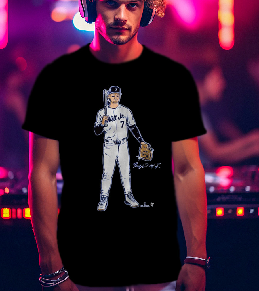 Bobby Witt Jr 7 Signature Kansas City Royals MLB Silver And Gold T-Shirt