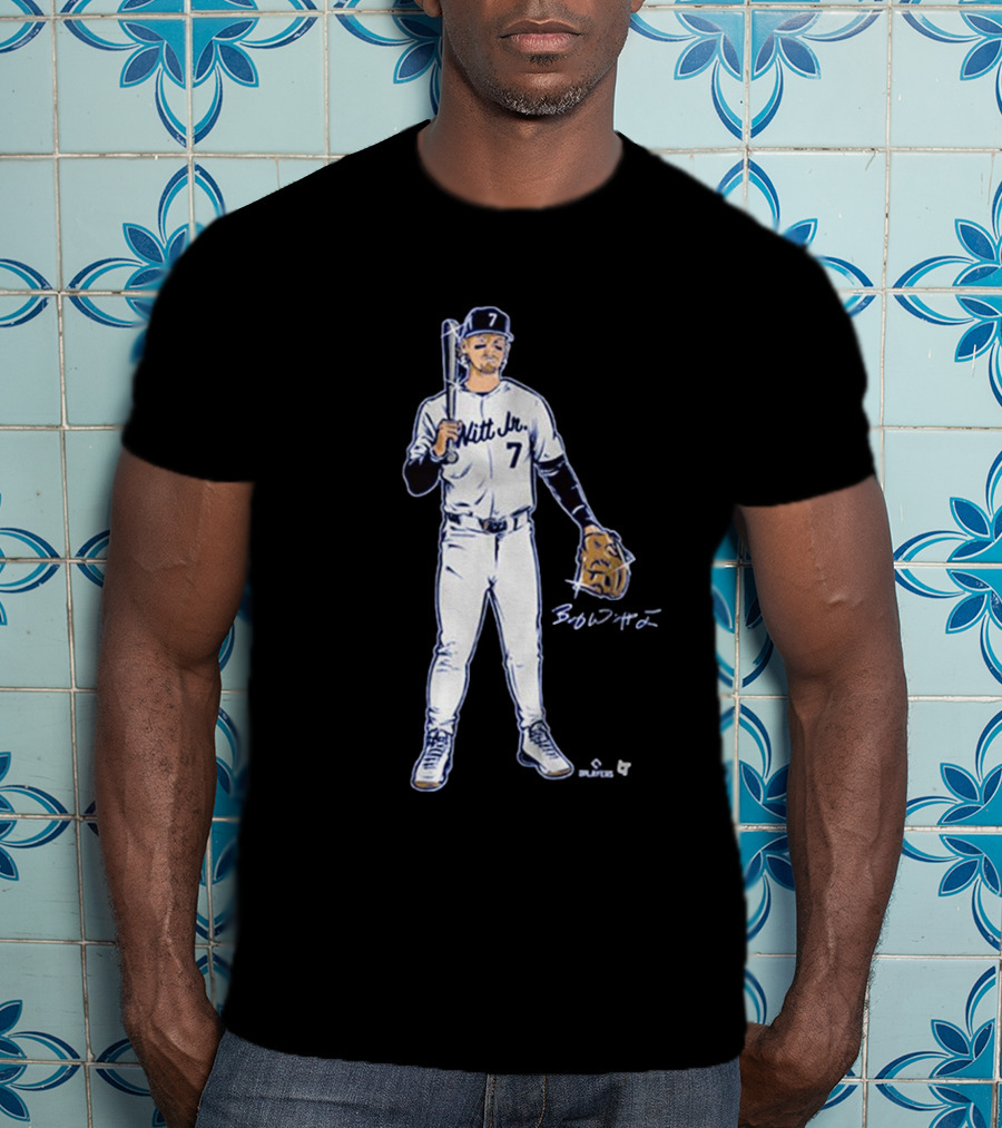 Bobby Witt Jr 7 Signature Kansas City Royals MLB Silver And Gold T-Shirt