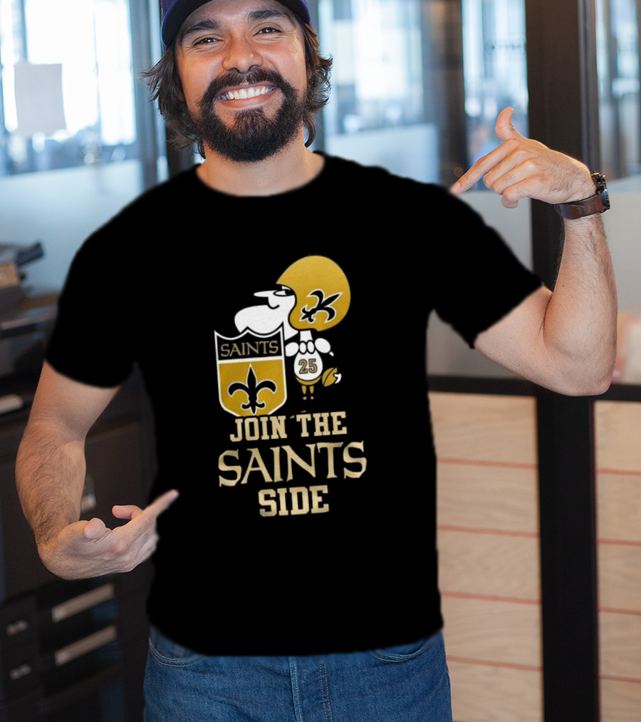 New Orleans Saints Snoopy 25 Join The Saints Side T-Shirt