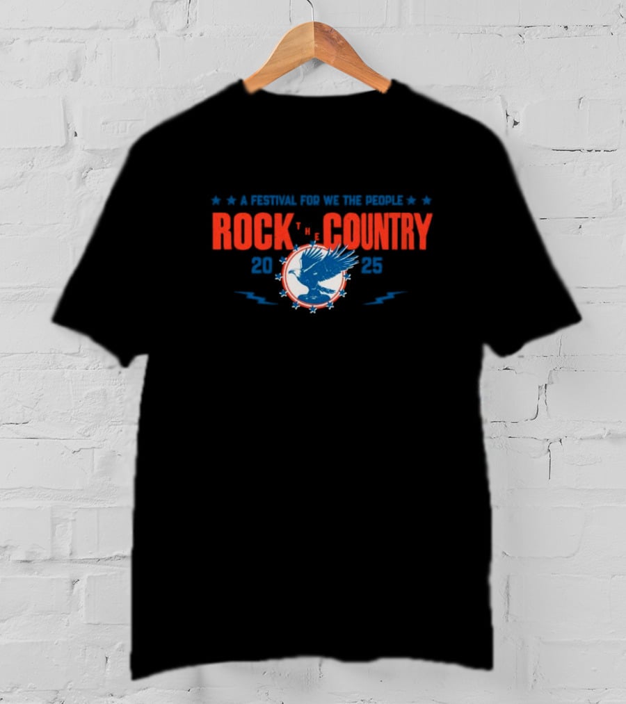 A Festival For We The People Rock The Country 2025 With Eagle Stars T-Shirt
