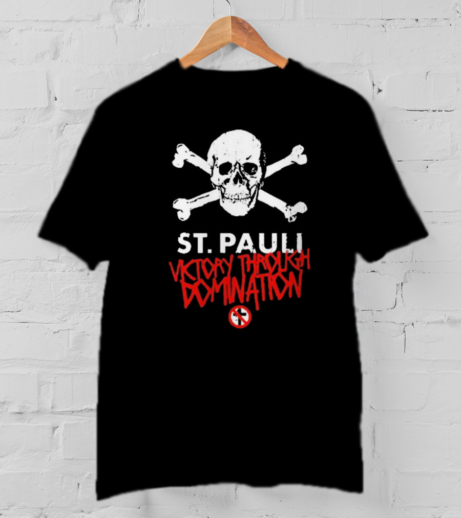 St. Pauli Victory Through Domination Skull And Crossbones Bad Religion T-Shirt
