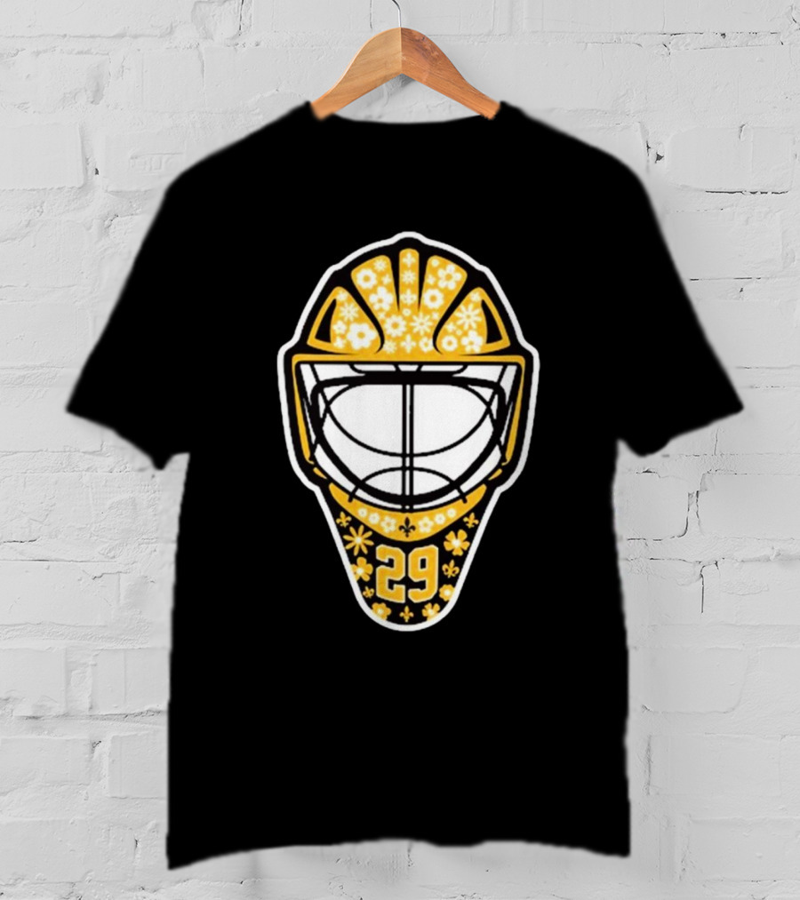 Pens Gear Marc-André Fleury Number 29 Flower Mask Pittsburgh Penguins Hockey T-Shirt