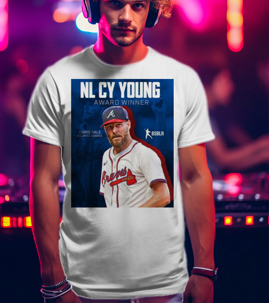 NL Cy Young Award Winner Chris Sale Atlanta Braves BSBLR T-Shirt