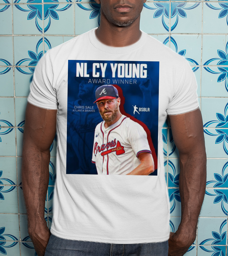 NL Cy Young Award Winner Chris Sale Atlanta Braves BSBLR T-Shirt
