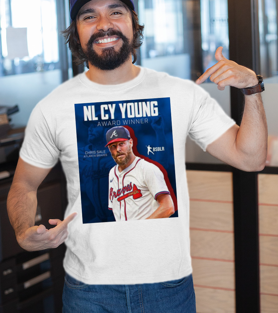 NL Cy Young Award Winner Chris Sale Atlanta Braves BSBLR T-Shirt