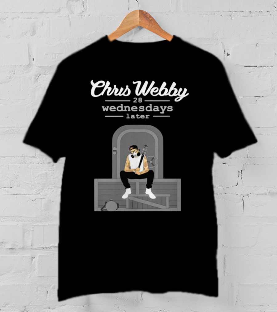 Chris Webby 28 Wednesdays Later Sitting With Gas Mask And Bat T-Shirt