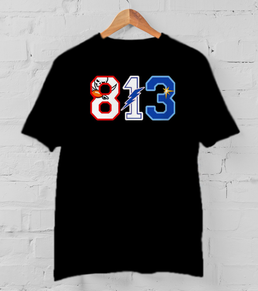 813 Tampa Buccaneers Tampa Bay Rays Tampa Bay Lightning T-Shirt