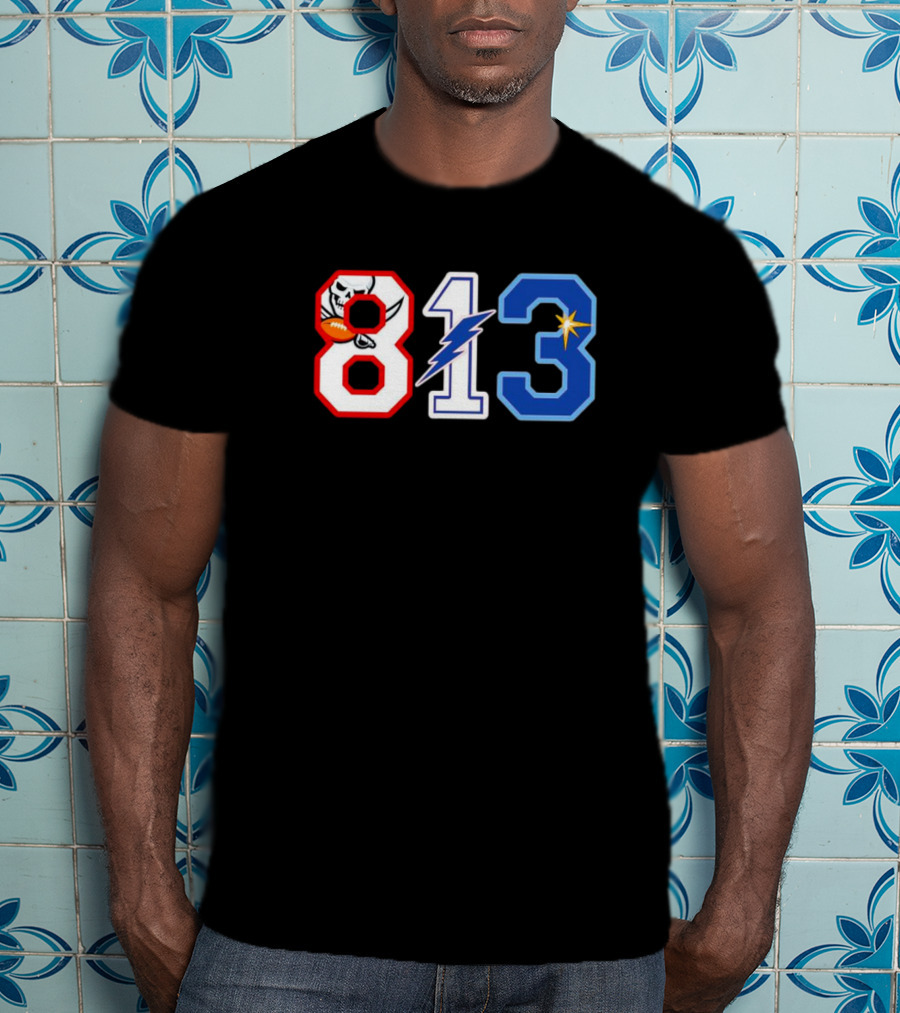 813 Tampa Buccaneers Tampa Bay Rays Tampa Bay Lightning T-Shirt