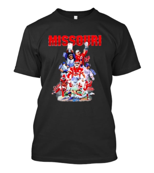 Missouri Chiefs Royals Cardinals Players Signatures T-Shirt