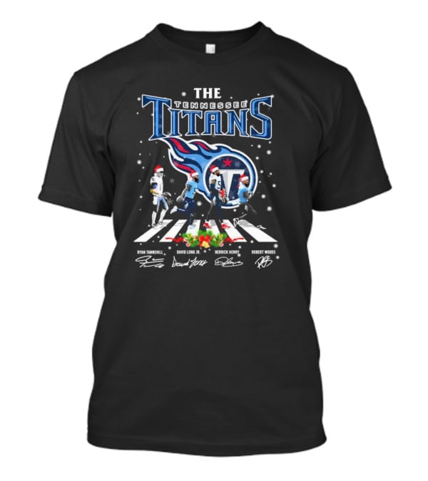 The Tennessee Titans Ryan Tannehill David Long Jr Derrick Henry Robert Woods Abbey Road Christmas Signatures T-Shirt