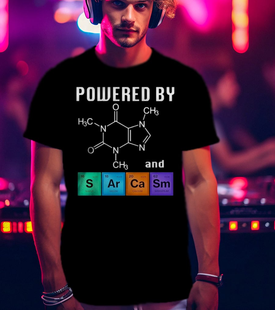 Powered By Caffeine And Sarcasm Elements T-Shirt
