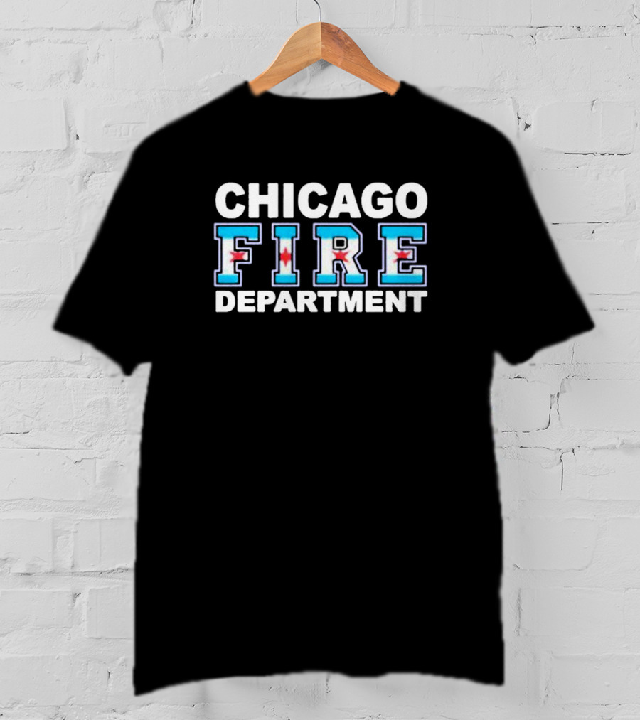 CHICAGO FIRE DEPARTMENT City Flag Inspired T-Shirt