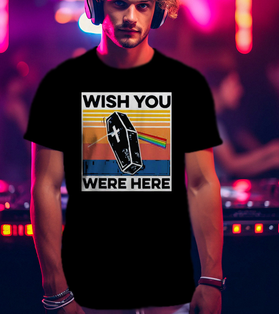 Coffin Wish You Were Here Vintage Rainbow Prism T-Shirt