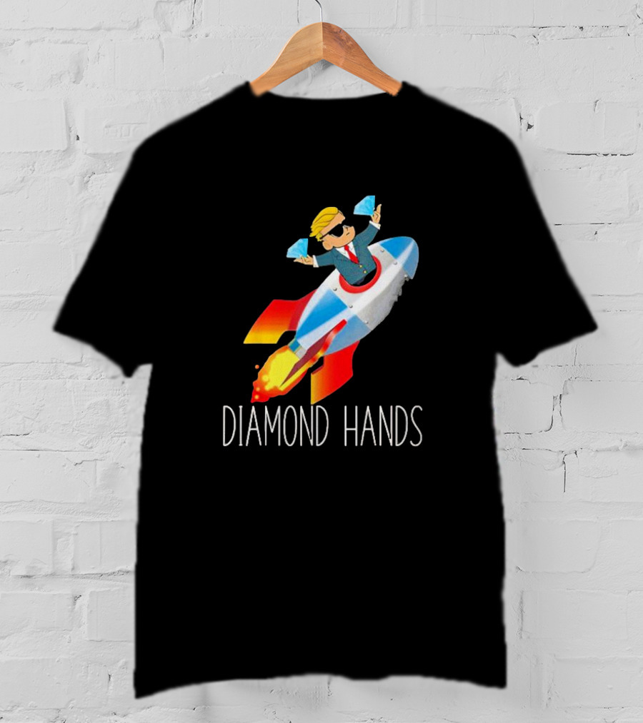 WallStreetBets WSB Diamond Hands Rocket Ship To The Moon T-Shirt