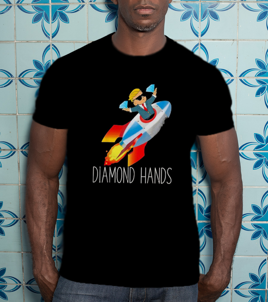 WallStreetBets WSB Diamond Hands Rocket Ship To The Moon T-Shirt