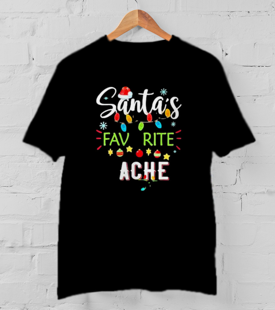 Santa’s Favorite Teacher Festive Christmas Lights T-Shirt