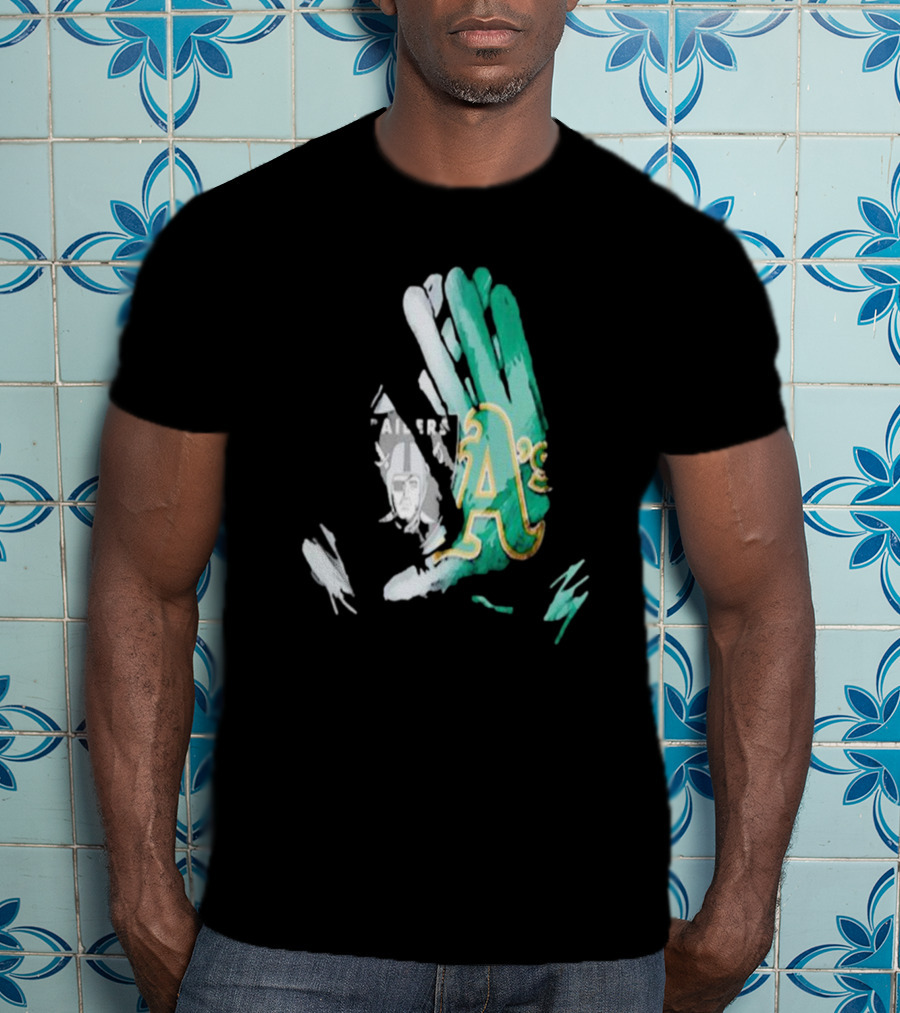 Las Vegas Raiders Oakland Athletics Gloves Diamond Painting T-Shirt