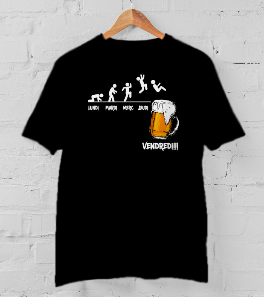 Lundi Mardi Mercredi Jeudi Vendredi Beer Evolution Mug T-Shirt